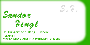 sandor hingl business card